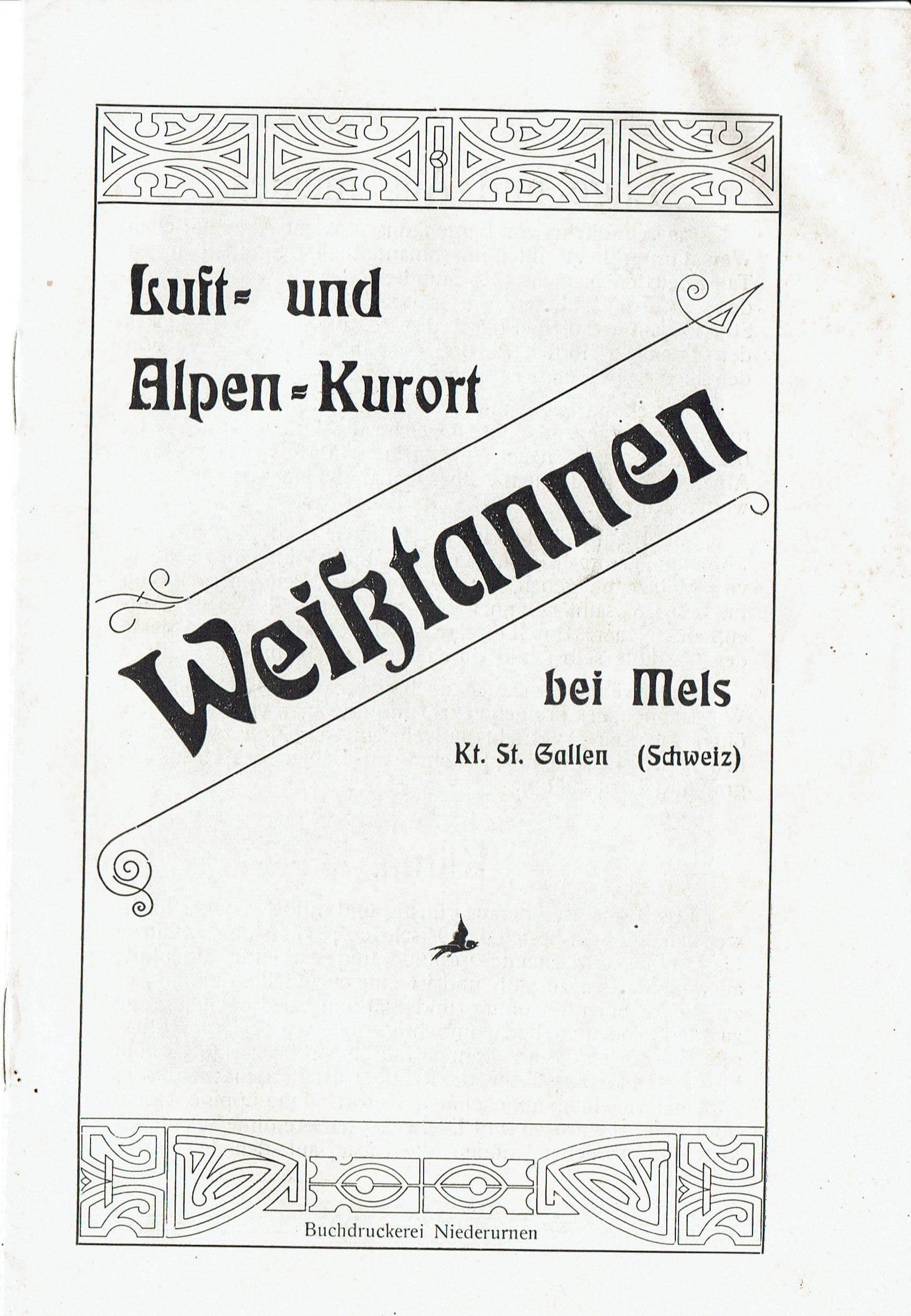 Werbeprospekt um 1925 für Weisstannen